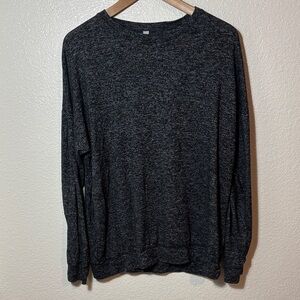 Athleta Long Sleeve Heather Charcoal Drop Shoulder Relaxed Fit Top Size Medium